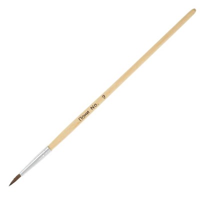 Набор кистей пони 5 штук (круглые:№1,2,3,4,5), с деревянными ручками, на блистере