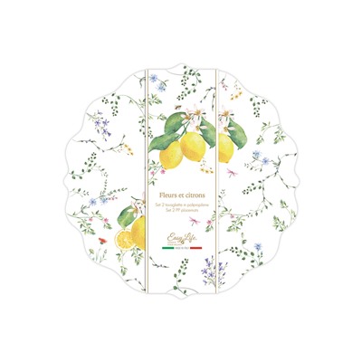 Набор подставок под горячее Цветы и лимоны, 2 шт, 34,5 см, 62873
