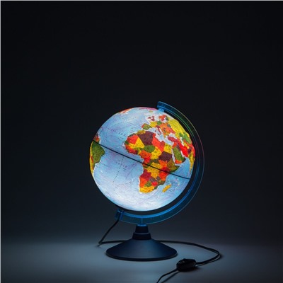 Глобус физико-политический рельефный D=250 мм с подсветкой от 220В (Ke022500195) на круглой подставке