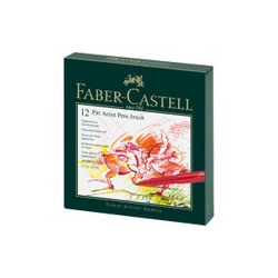 Набор капиллярных ручек Faber-Castell "Pitt Artist Pen Brush" 12шт., ассорти, студийная коробка
