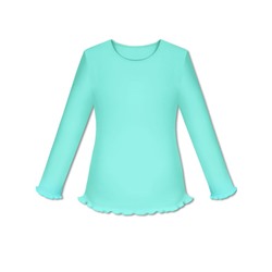Школьный ментоловый джемпер (блузка) для девочки 77822-ДШ19