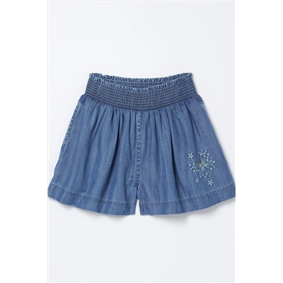 FatFace Embroidered Chambray Flippy Shorts