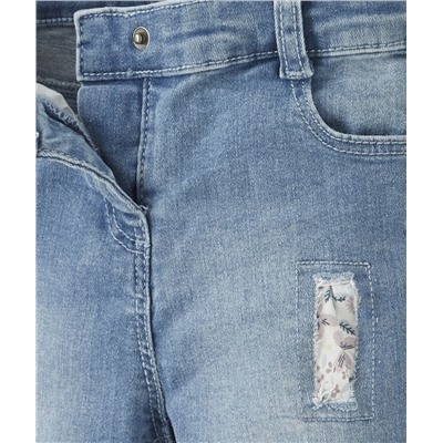 JEAN BÉBÉ FILLE EN DENIM LOW IMPACT AVEC PATCHS EN TISSU