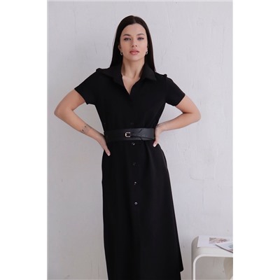 11668 Платье-рубашка удлинённое чёрное
