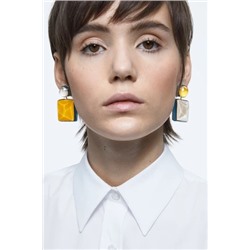 Pendientes con cristales Swarovski Orbita - Chapado en oro amarillo