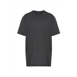 Черная текстурированная футболка обычного кроя большого размера TMNSS24BF00061