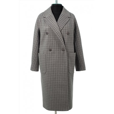 01-11011 Пальто женское демисезонное Микроворса серый
