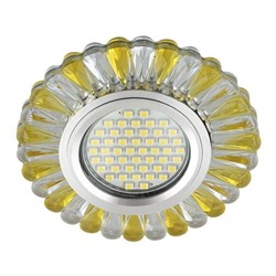 Нарушена упаковка.   Встраиваемый светильник с LED подсветкой Fametto Luciole DLS-L145 Gu5.3 Glassy/Gold (UL-00003891) DLS-L145 GU5.3 GLASSY/GOLD