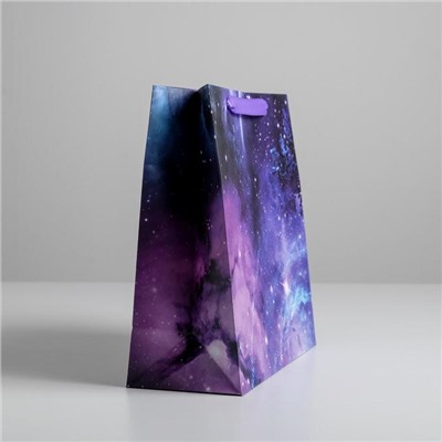 Пакет подарочный ламинированный квадратный, упаковка, «Космос», 30 х 30 х 12 см