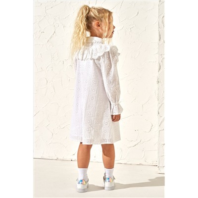 Angel & Rocket Amelie Broderie White Shirt Dress