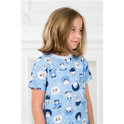 Пижама подростковая из футболки и бридж из кулирки Кошки