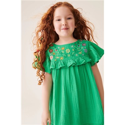 Little Bird by Jools Oliver Floral Embroidered Frill Dress