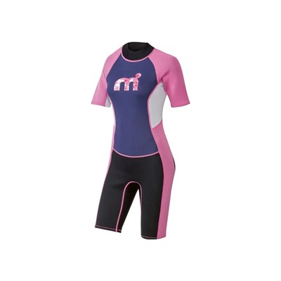 Mistral Damen Neoprenanzug, kurz, mit Reißverschluss am Rücken, schwarz/lila/pink