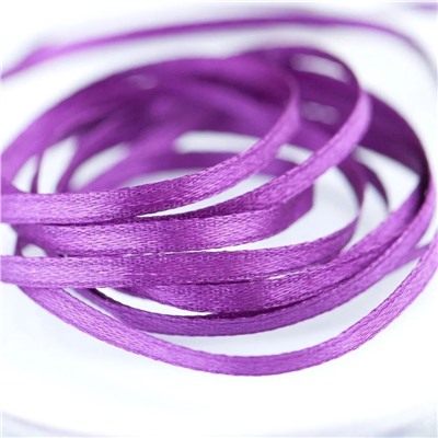 Лента, атлас, цвет фиолетовый, ширина 3 мм