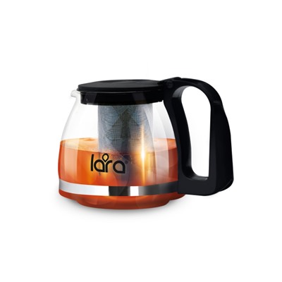 LR06-07 Заварочный чайник LARA  <700мл>  стальной фильтр, отделка хром