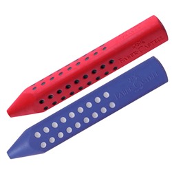 2шт Ластик Faber-Castell "Grip 2001", трехгранный, красный/синий, 90*15*15мм