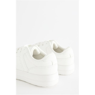 White Chunky Lace-Up Trainers