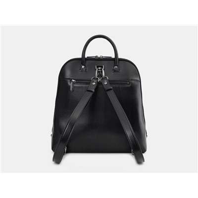 Черный кожаный рюкзак с росписью из натуральной кожи «R0023 Black Кот в очках»