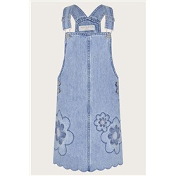 Monsoon Blue Denim Flower Pinafore