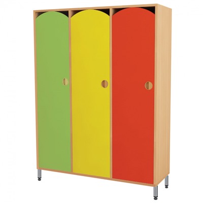 Шкаф для одежды детский 3 отделения 1080х340х1340 мм бук бавария/цветной фасад 531110 (1)