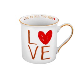 Кружка 310 мл 12*8,5*9 см "LOVE" NEW BONE CHINA