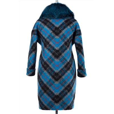 02-1826 Пальто женское утепленное шерсть голубой