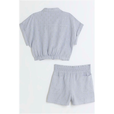 River Island Girls Tie Front Linen Set