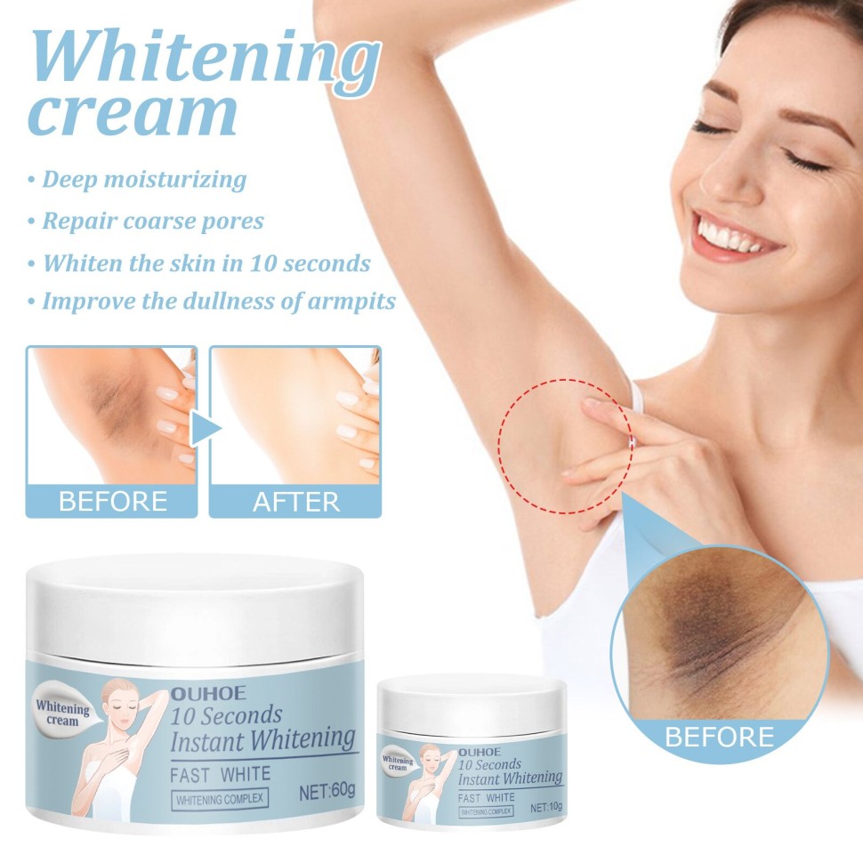 OUHOE Отбеливающий крем для интимных зон, подмышек, 10 Sekonds Instant  Whitening 60гр купить, отзывы, фото, доставка - СПКубани | Совместные  покупки