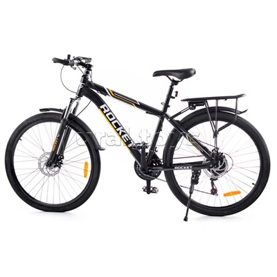 Велосипед горный  26" ROCKET,размер рамы 16" 21 скорость, цвет черный/желтый,модель 2023 года