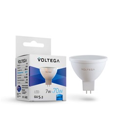 Нарушена упаковка.   Светодиодная лампа GU5.3 7W 4000К (белый) Simple Voltega  7059