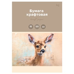 Бумага для эскизов и печати  А4, 100л. (БК100_59631, "BG") 80г/м2, крафт