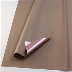 Бумага упаковочная двухсторонняя с розовым отворотом 58*58 20 шт.  коричневая 159