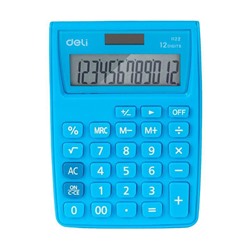 Калькулятор карманный Deli E1122, 12-р, дв.пит., 120х86мм, голубой
