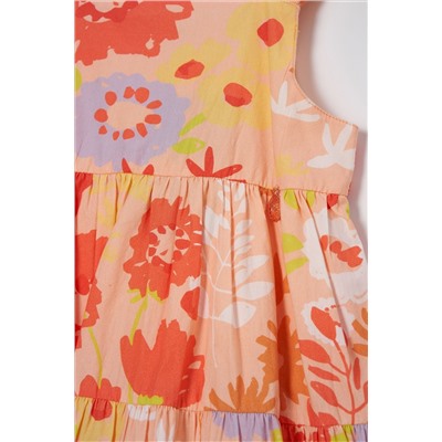 Angel & Rocket Julieta Orange Ribbon Strap Print Dress