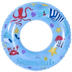 Надувной круг для плавания Jilong "Морская фауна" (50 см.,  голубой)