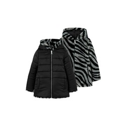 Parka reversible con capucha Negro y crudo