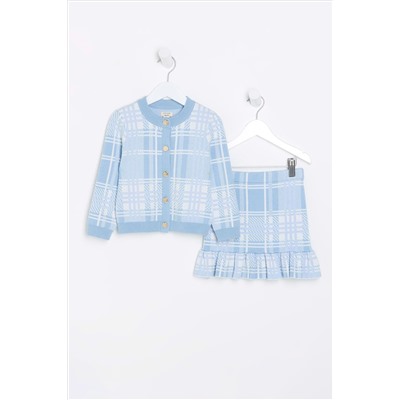 River Island Girls Check Frill Skirt Set