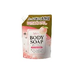 Nihon Крем-мыло для тела "Wins Body Soap Peach" с экстрактом листьев персика и богатым ароматом 900 г, мягкая упаковка с крышкой / 10