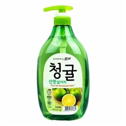 LION BLENDING GreenTangerine Bottle Средство для мытья посуды с экстрактом японского мандарина "Chamgreen" 1000мл