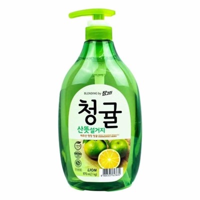 LION BLENDING GreenTangerine Bottle Средство для мытья посуды с экстрактом японского мандарина "Chamgreen" 1000мл