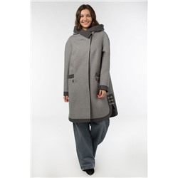 01-10759 Пальто женское демисезонное Микроворса серый