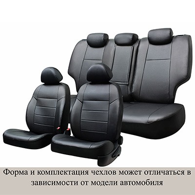 Чехлы сиденья TOYOTA Allex, Corolla Runx, 2001-2006 Экокожа/экокожа перфор. 16 предм. SKYWAY Черный прав руль