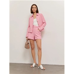 Шорты с карманами из твида  цвет: Розовый P016/peniel | купить в интернет-магазине женской одежды EMKA