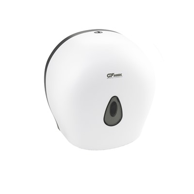 GFmark - Диспенсер для туалетной бумаги - барабан, пластиковый, БЕЛЫЙ с глазком - капля, с ключем  ( 930)