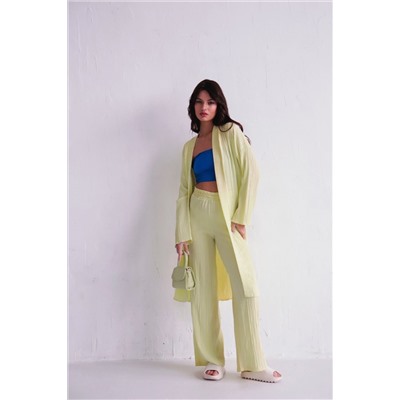 9539 Костюм из кимоно и брюк-палаццо светло-жёлтый (остаток: 42)