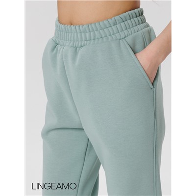 Женские брюки оверсайз из футера с начесом Lingeamo мятные КБ-25 (25)