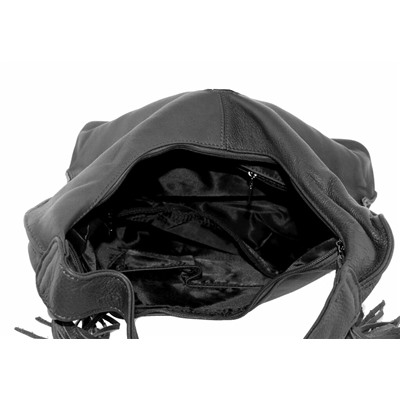 Сумка мешок кожаная черная на плечо LMR 346-1j