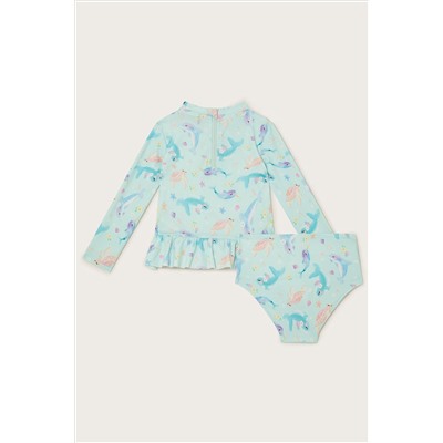 Monsoon Blue Sea Creatures Two-Piece Sunsafe Suit