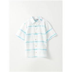 Габардиновая рубашка в полоску с короткими рукавами LC Waikiki для мальчика