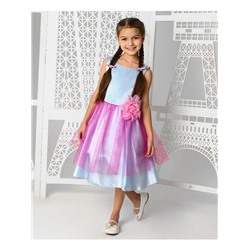 Голубое нарядное платье для девочки 82365-ДН19